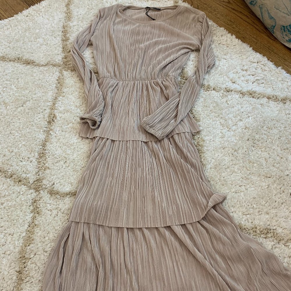 Zara Gold Midi Dress